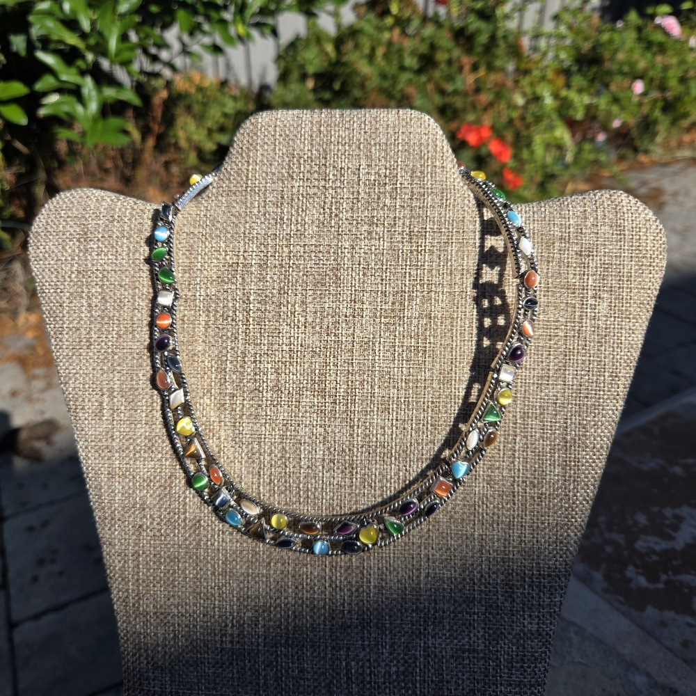 Vibrant Multicolor Stone Necklace - Picture 3 of 3